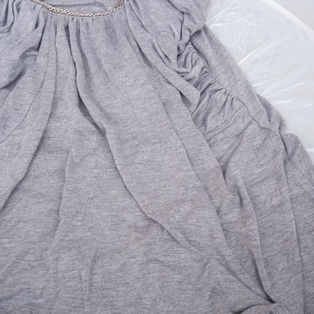 Grace Elements Heather Gray Blouse With Silver Ch… - image 7